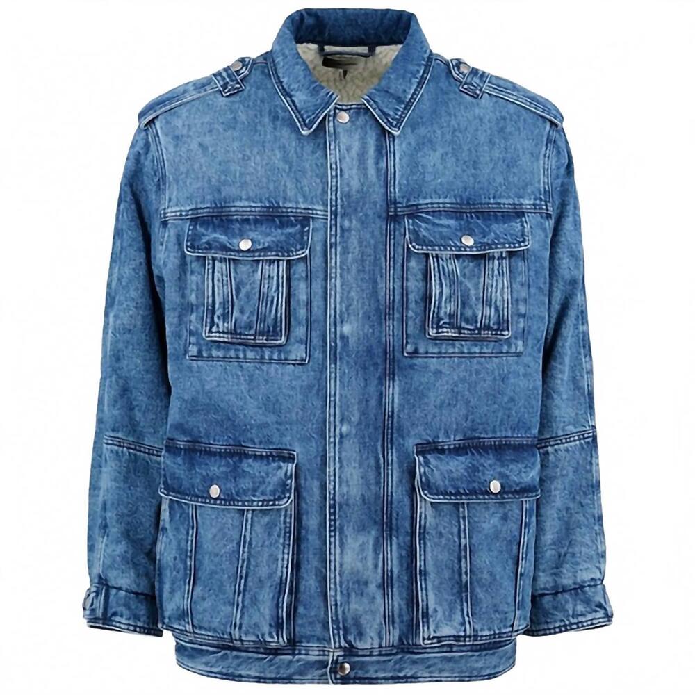 NEW ISABEL MARANT men's joltao denim jacket in blue